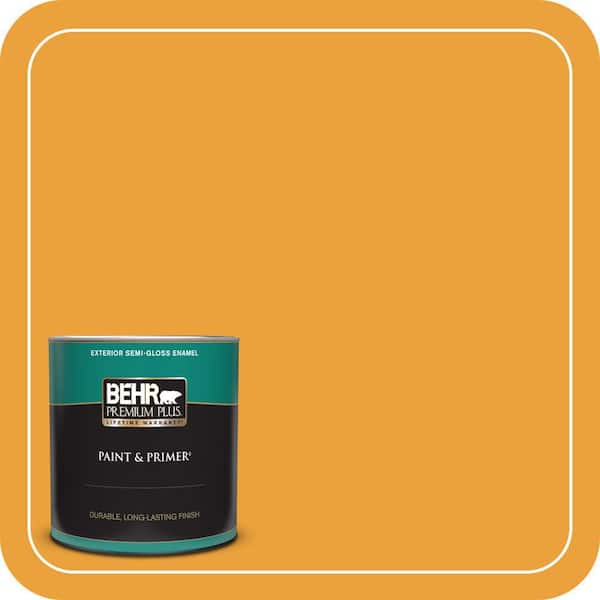 BEHR PREMIUM PLUS 1 qt. Home Decorators Collection #HDC-FL14-5 Gilded Leaves Semi-Gloss Enamel Exterior Paint & Primer