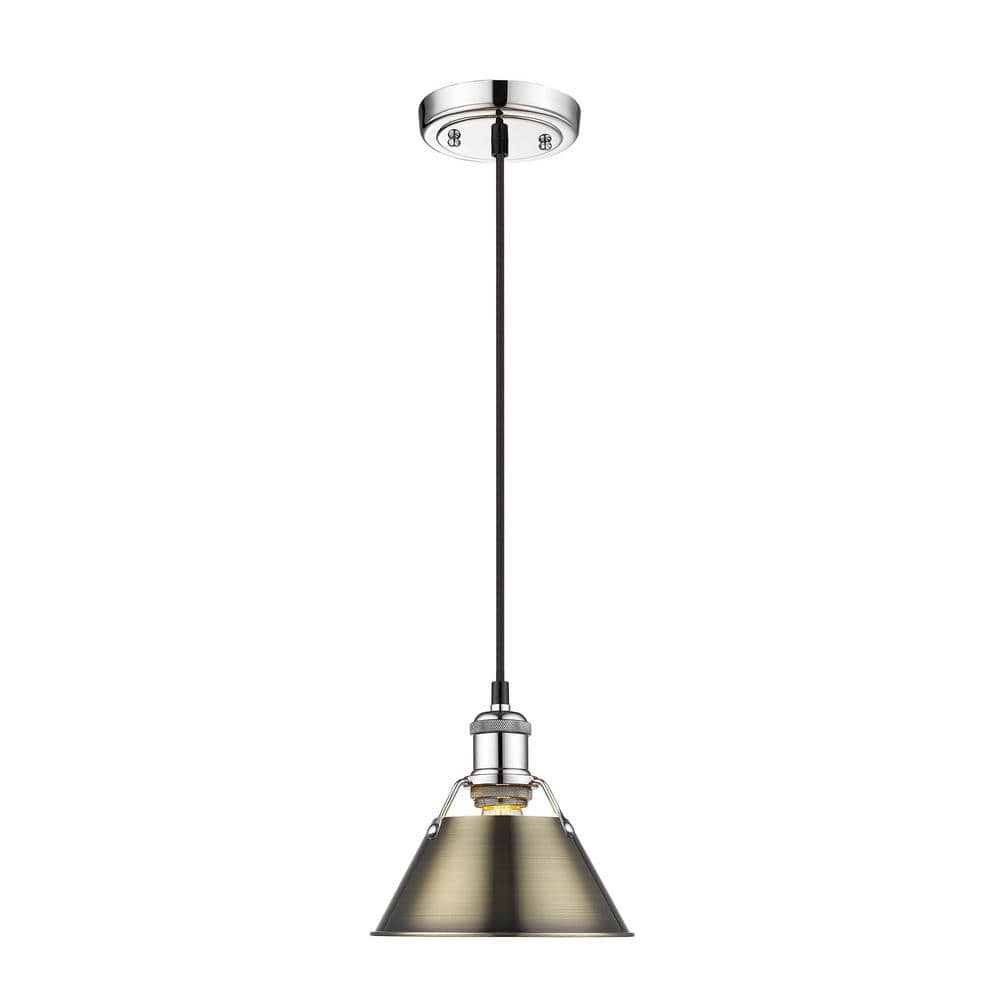 Orwell 100-Watt 1-Light Chrome and Aged Brass Mini Pendant Light price history on PriceWatchPro