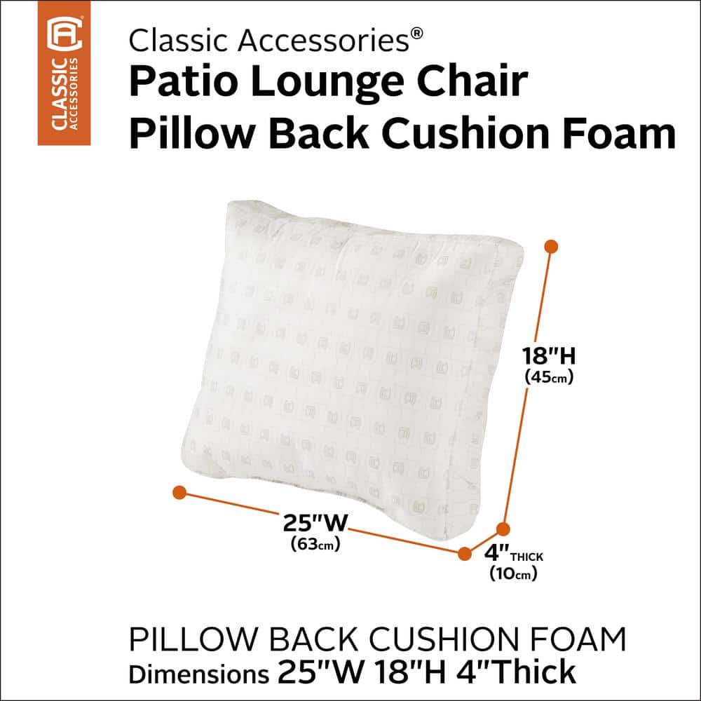 Classic White Foam Patio Lounge Chair Cushion