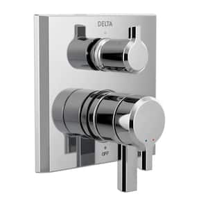 Pivotal 2-Handle Wall-Mount 3-Setting Integrated Diverter Trim Kit in Lumicoat Chrome (Valve Not Included)
