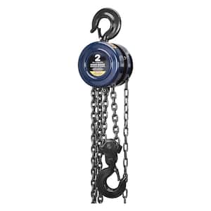2-Ton, Manual Hand Lift Steel Chain Block Hoist with 2 Hooks, Blue