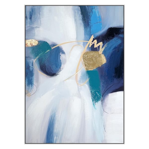 1-Piece Framed Mixed Media Abstract Wall Art 42 in. x 30 in.