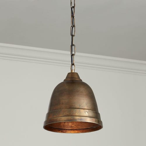 Sedona 100-Watt 1-Light Oxidized Brass Sand-Cast Small Dome