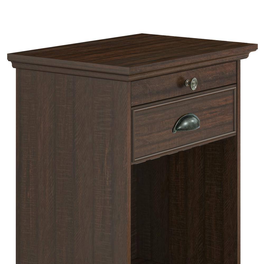 Walnut Wood Wine Cabinet with Metal Glass Holder and Lattice Rack