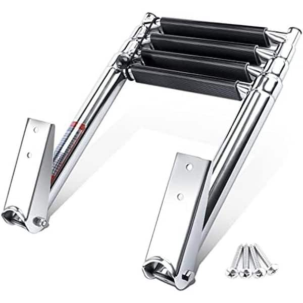 4-Step Telescopic Boat Ladder, Stainless Steel, 900 lb. Capacity, Pontoon and Dock Use