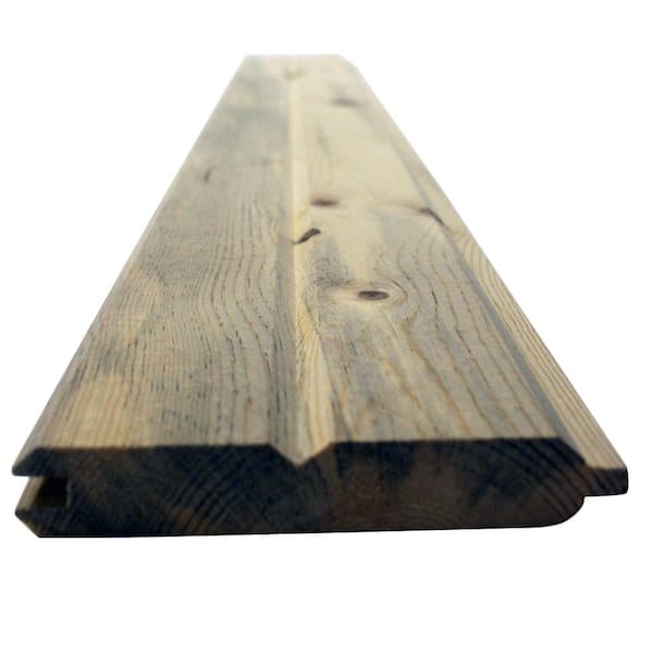Unbranded 1 in. x 6 in. x 10 ft. 3 and Better Blue Stain WP4/#116 Tongue and Groove Pine Board