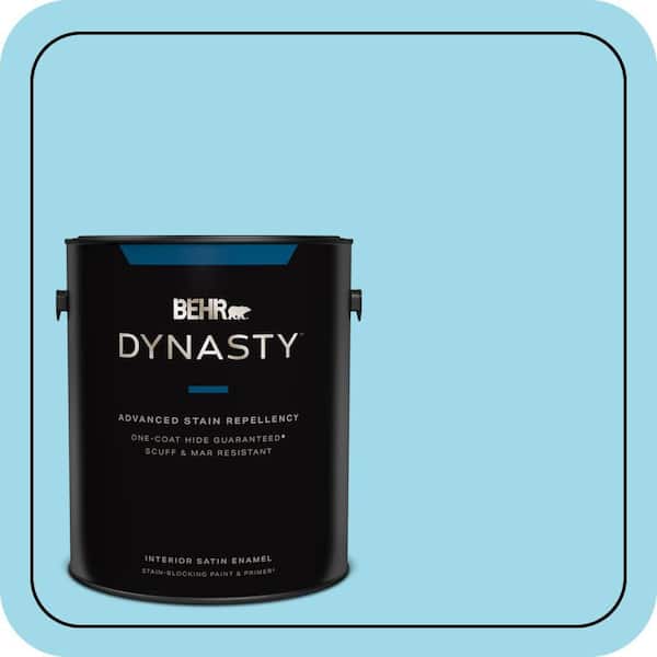 BEHR DYNASTY 1 gal. #520A-3 Nevada Sky Satin Enamel Interior Stain-Blocking Paint and Primer