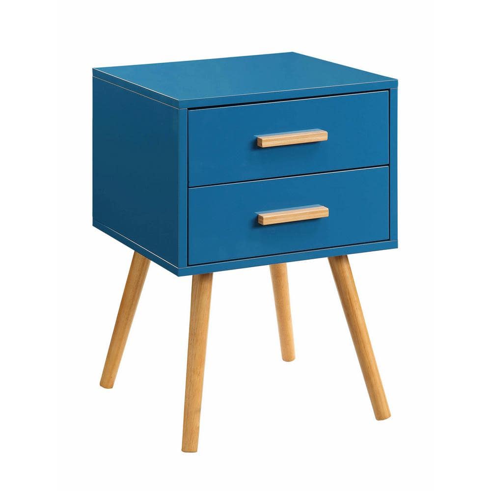 Oslo Blue 16'' Square Wood End Table with Storage