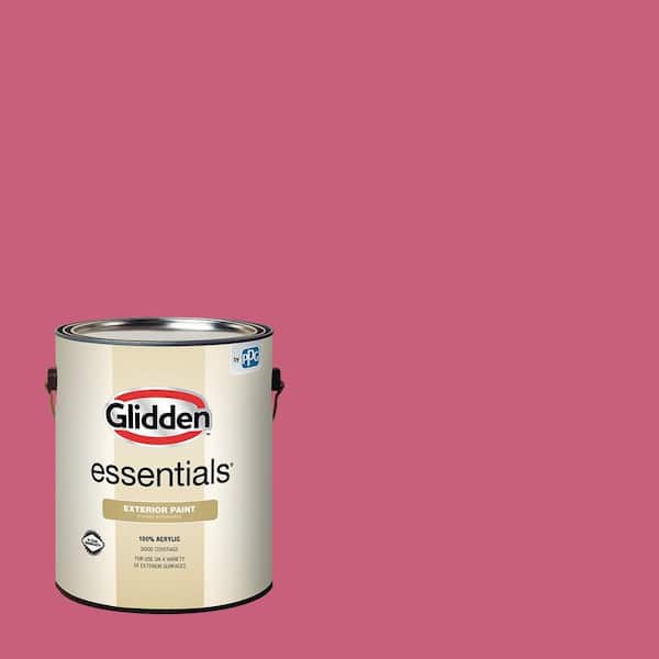 Glidden Essentials 1-gal. Cherry Pink PPG1183-6 Flat Exterior Paint