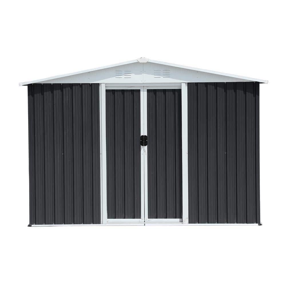 JimsMaison Metal Shed with 10 ft. W x 8 ft. D Windows, Vents and Double