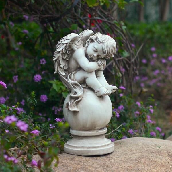 Left Facing Cherub Holding a Bird hotsell Bath Outdoor Garden Statue,sjahx