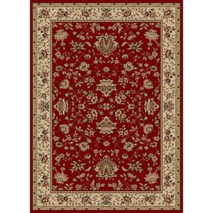 Como Red 3 ft. x 5 ft. Traditional Oriental Floral Area Rug