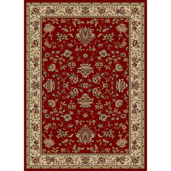 Unbranded Como Red 5 ft. x 7 ft. Traditional Oriental Floral Area Rug