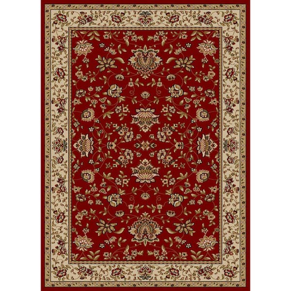 RADICI USA Como Red 8 ft. x 11 ft. Traditional Oriental Floral Area Rug