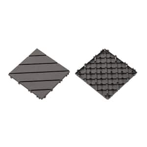 0.8 ft. W x 0.8 ft. L Plastic Interlocking Flooring Deck Tile Gray (30-Pack)