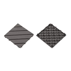 0.8 ft. W x 0.8 ft. L Plastic Interlocking Flooring Deck Tile Gray (10-Pack)