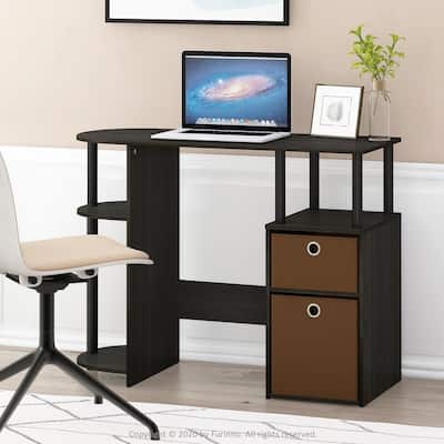 Espresso FCG126EX FURI-FCG126EX-Furinno Besi L-Shape Metal Frame Computer Desk