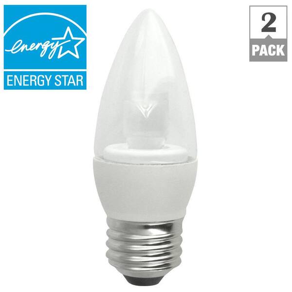 TCP 25W Equivalent Soft White (2700K) Blunt Tip Medium Base Deco LED Light Bulb (2-Pack)