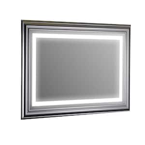 Lite 35 in. W x 24 in. H LED Wall Mounted Vanity Bathroom LED Mirror in Glass