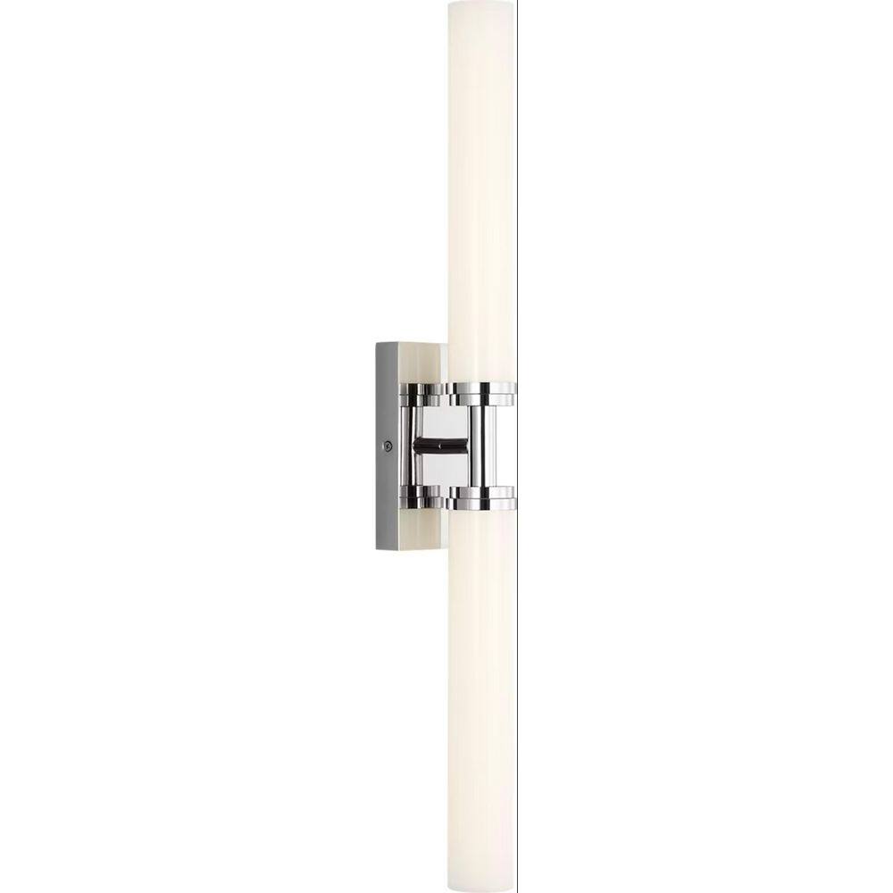 Coles 30 in. W x 5 in. H Chrome Modern LED Dimmable Bathroom Vanity Light with White Acrylic Shade price history on PriceWatchPro