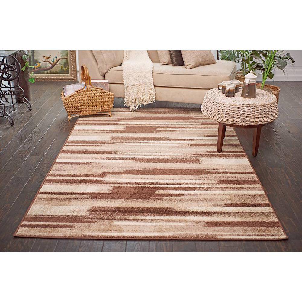 Equinox Harvest Beige & Dark Brown Geometric Area Rug 5' x 8'