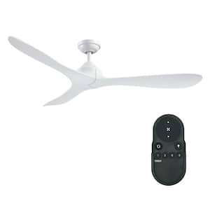 Joachim 56 in. Modern White 3-Blade Propeller Ceiling Fan with Remote Control