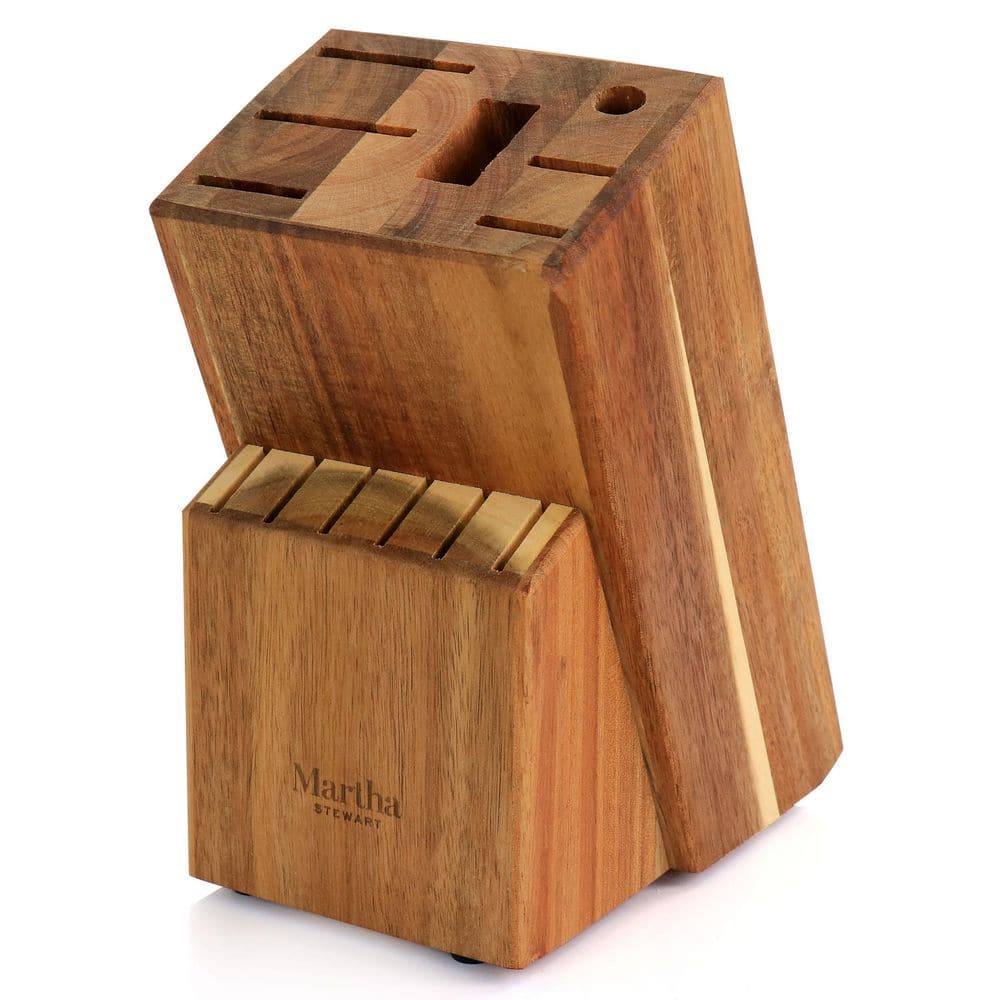 14-Piece Stainless Steel Knife Set with Ash Wood Block