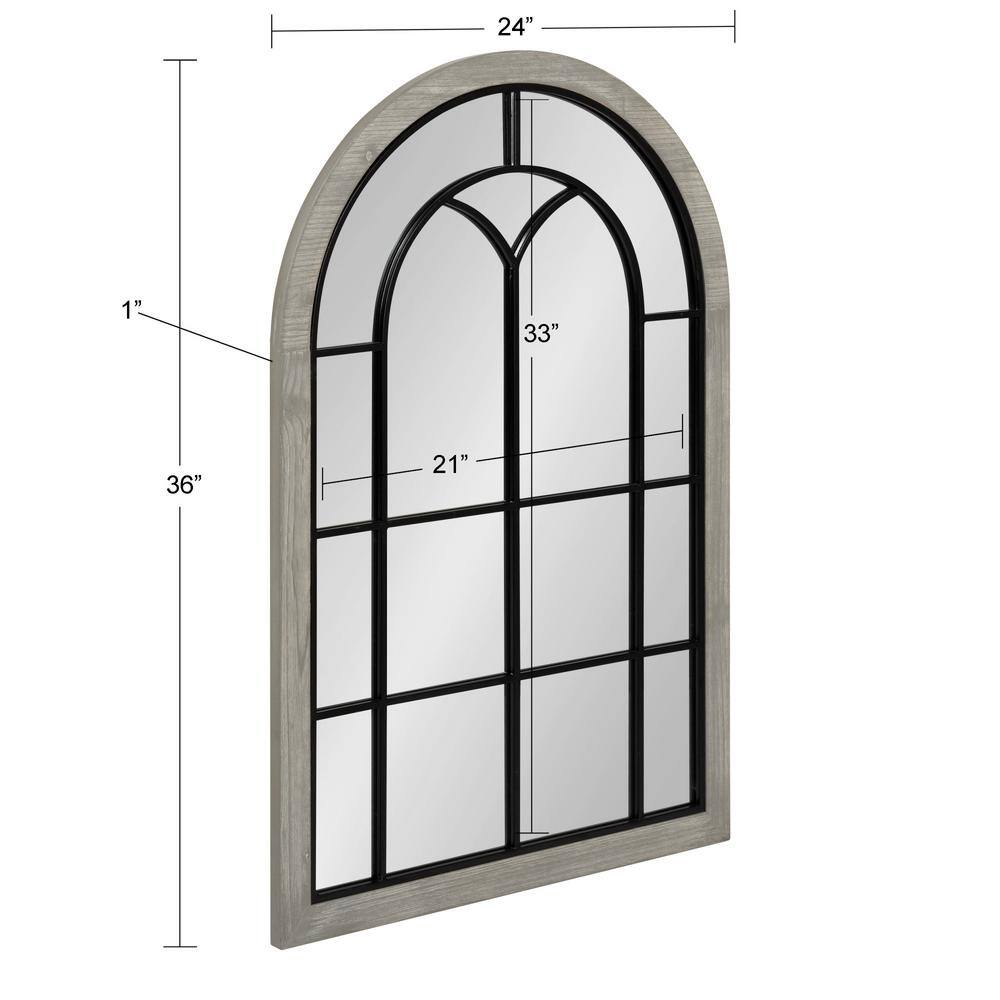Joffrey Gray Wood Arched Full Length Wall Mirror
