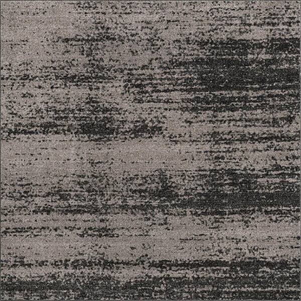 Unique Loom Del Mar Lucille Dark Gray 8 ft. x 8 ft. Square Area Rug