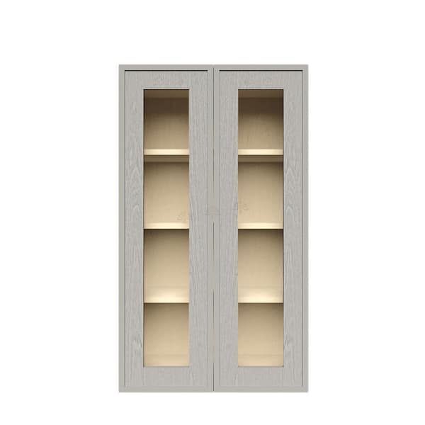 Slim Shaker Assembled 33 in. W x 42 in. H x 12 in. D Wall Kitchen Cabinet in Gray