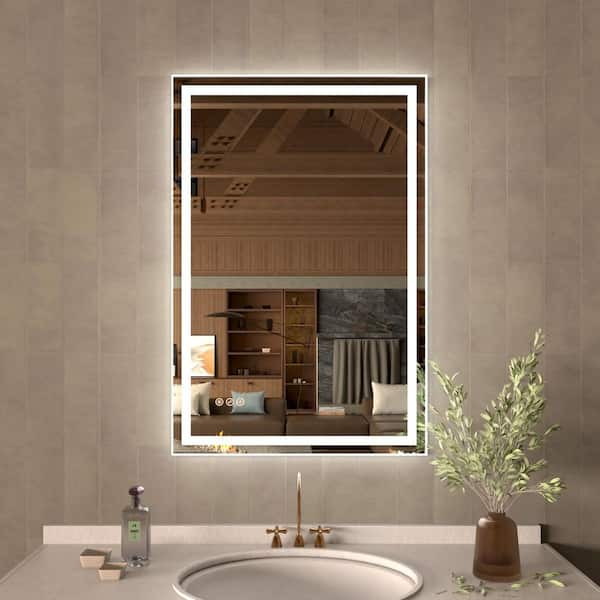 24 in. W x 36 in. H Rectangular Frameless LED Wall Bathroom Vanity Mirror