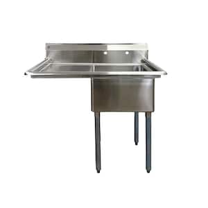 39 in. Stainless Steel left 1-Compartment Commercial Sink