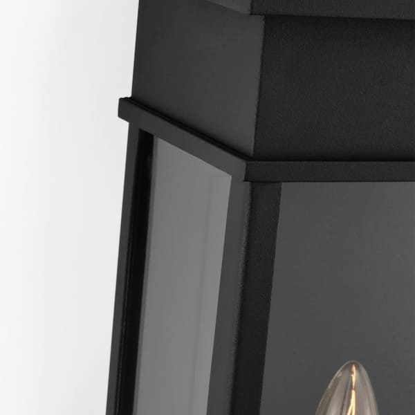 Generation Lighting - Cupertino 22.75 in. H Textured Black Outdoor Hardwired Dimmable Extra Large Wall Lantern Sconce with No Bulbs Included