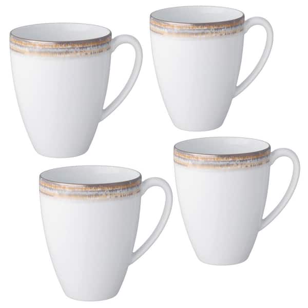 Noritake Raylan 16 fl. oz. White Porcelain Mugs, Set of 4