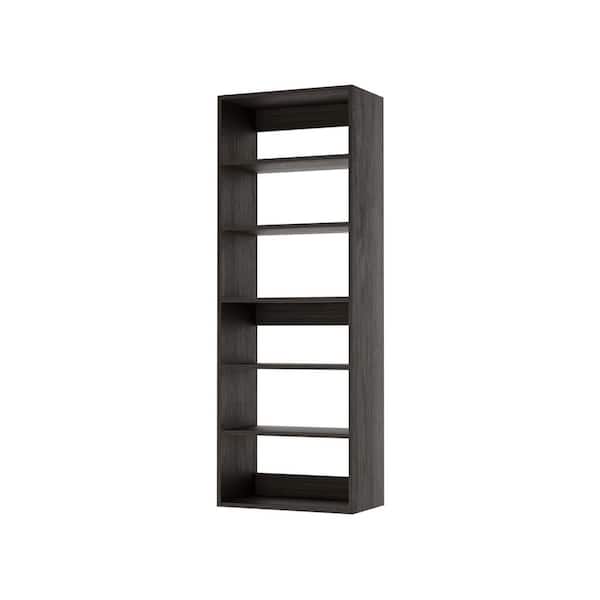 Vista Collection 31.5 in. W Gray Closet Kit-Shelf Closet Tower Wall Mounted 6-Shelf Wood Closet System