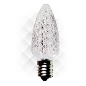 C9 LED Pure White Faceted Replacement Christmas Light Bulb (25-Pack)