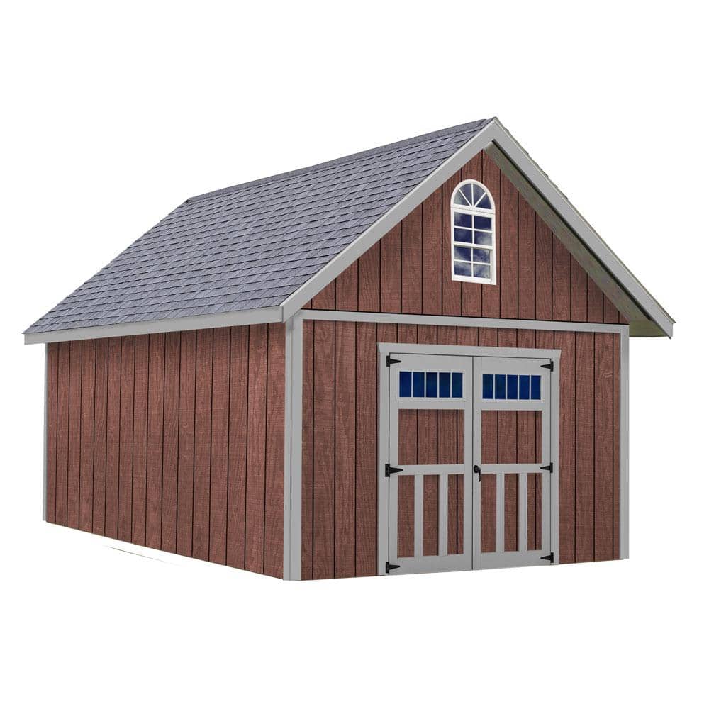 Best Barns Springfield 12 ft. x 16 ft. Wood Storage Shed Kit without Floor, Clear -  sfield1216