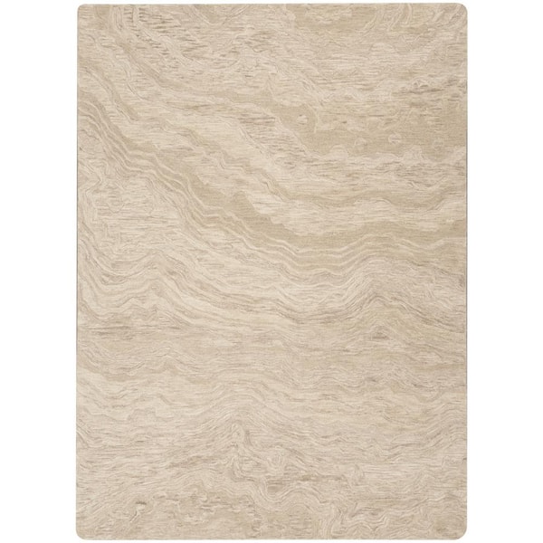 Graceful Taupe 9 ft. x 12 ft. Abstract Contemporary Area Rug