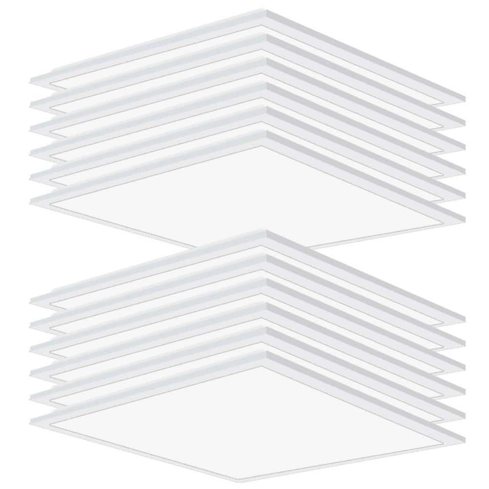 12 Pack 2 ft. x 2 ft. 5800-Lumens Integrated LED Panel Light 5000K 2 x 2 LE