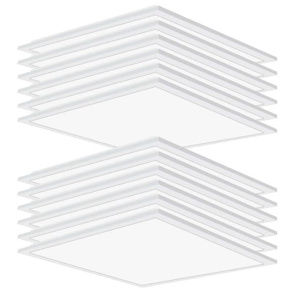 Honbei 2 ft. x 2 ft. 5800-Lumens Integrated LED Panel Light, 5000K LED Drop Ceiling Lay in for Commercial Office 12-Pack