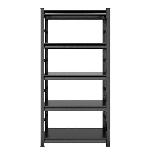 72 in. Storage Shelves, 5-Shelf Metal Adjustable Shelving Units and Pantry Organizer Kitchen Garage Shelf, Black