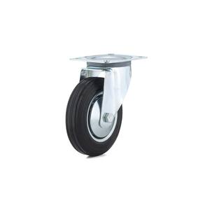 Euro Series 6-5/16 in. (160 mm) Black Non-Braking Swivel Plate Caster with 309 lb. Load Rating