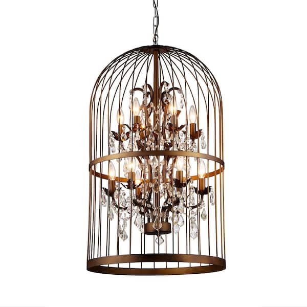Warehouse of Tiffany Rinee 22 in. 12 - Light Indoor Bronze Finish Chandelier with Light Kit