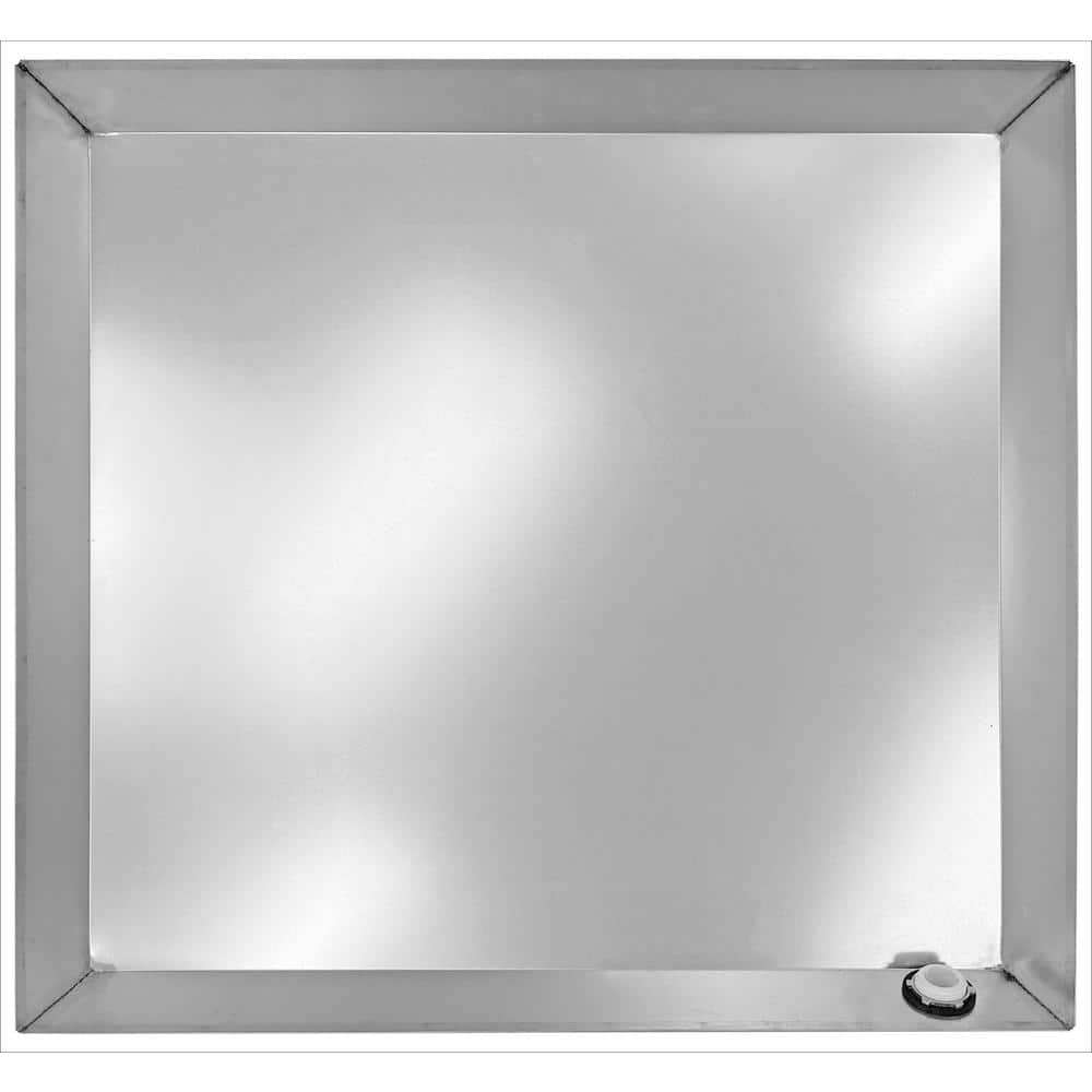 22 in. x 22 in. O.D. Steel Drain Pan for Water Heaters with Side Hole and 1