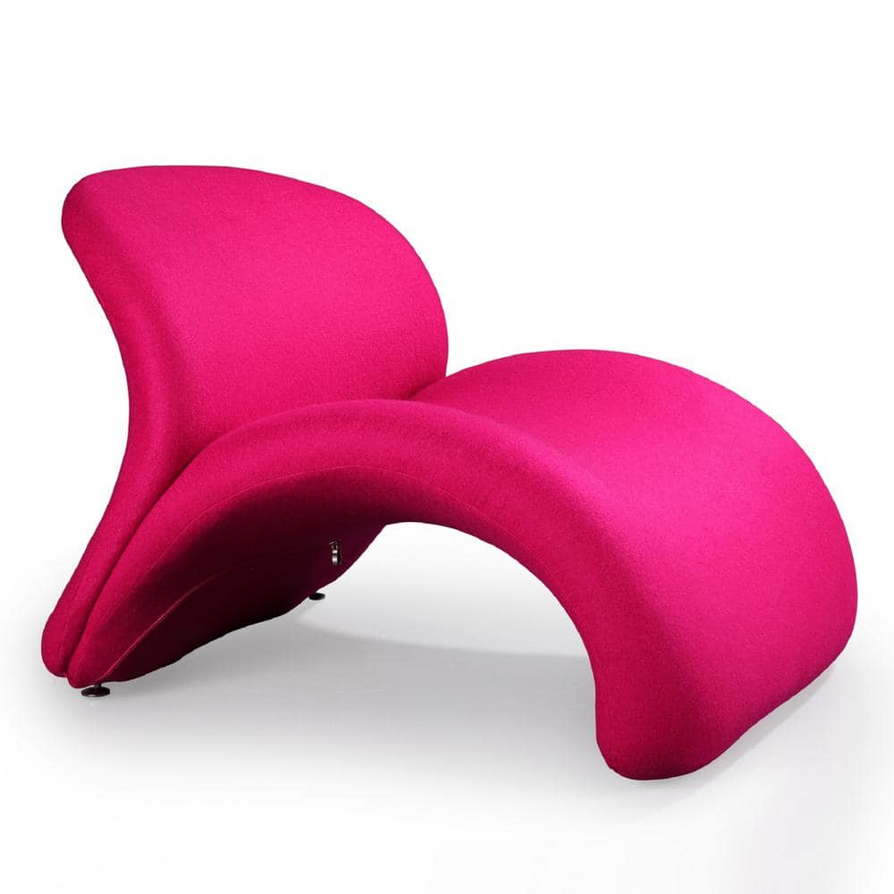 Fuchsia Geometric Metal Slipper Accent Chair