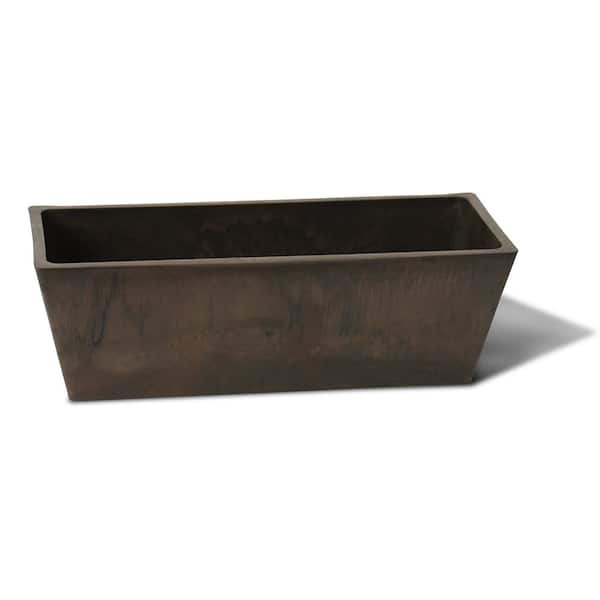 Valencia 20 in. Windowsill Brown Marble Plastic Planter