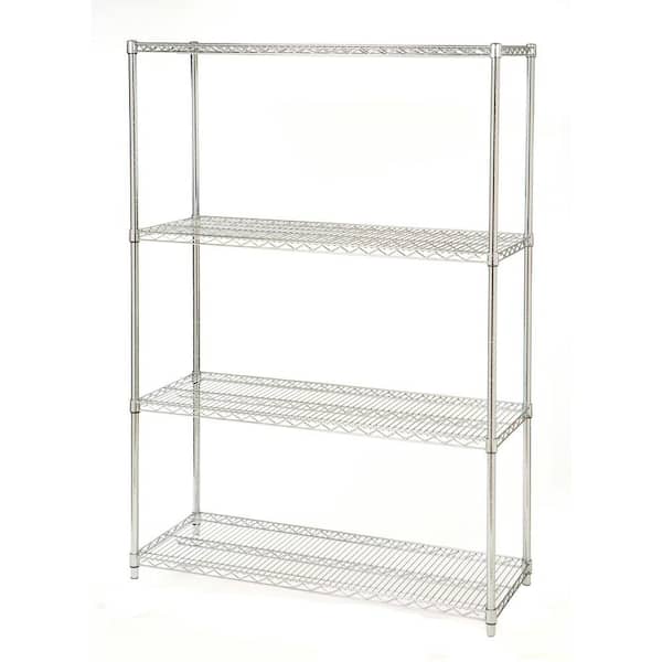 Seville Classics 4-Tier 48 in. W x 72 in. H x 18 in. D Commercial Steel Shelving Unit System