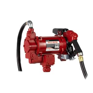 230-Volt 3/4 HP 35 GPM Fuel Transfer Pump with Discharge Hose and Automatic Nozzle