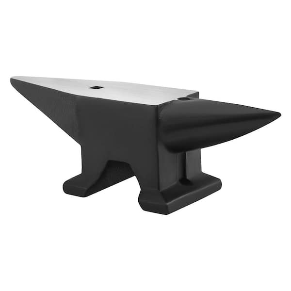 Tidoin 110 lb. Cast Steel Anvil with Large Countertop, Round and Square Hole and Stable Base