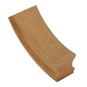 Stair Parts 7712 Unfinished Red Oak 60° Up-Easing Handrail Fitting